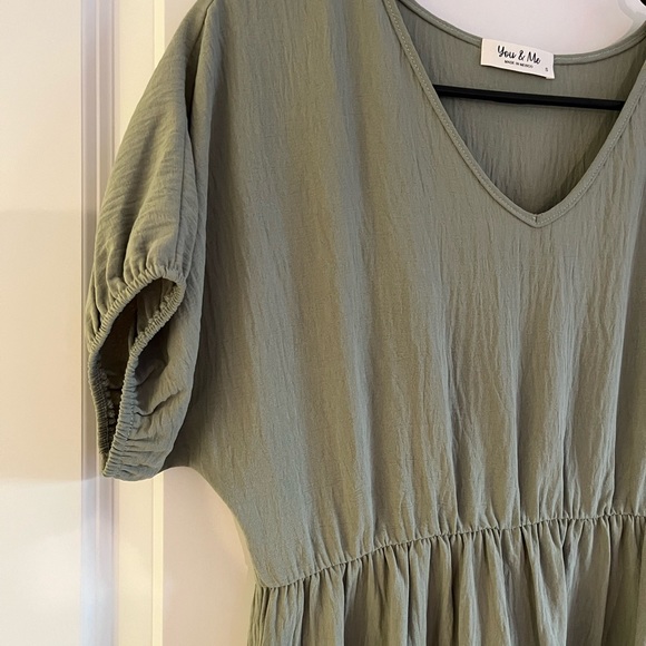NWOT-Sage Green You & Me Ruffle Dress NWOT - Picture 2 of 4